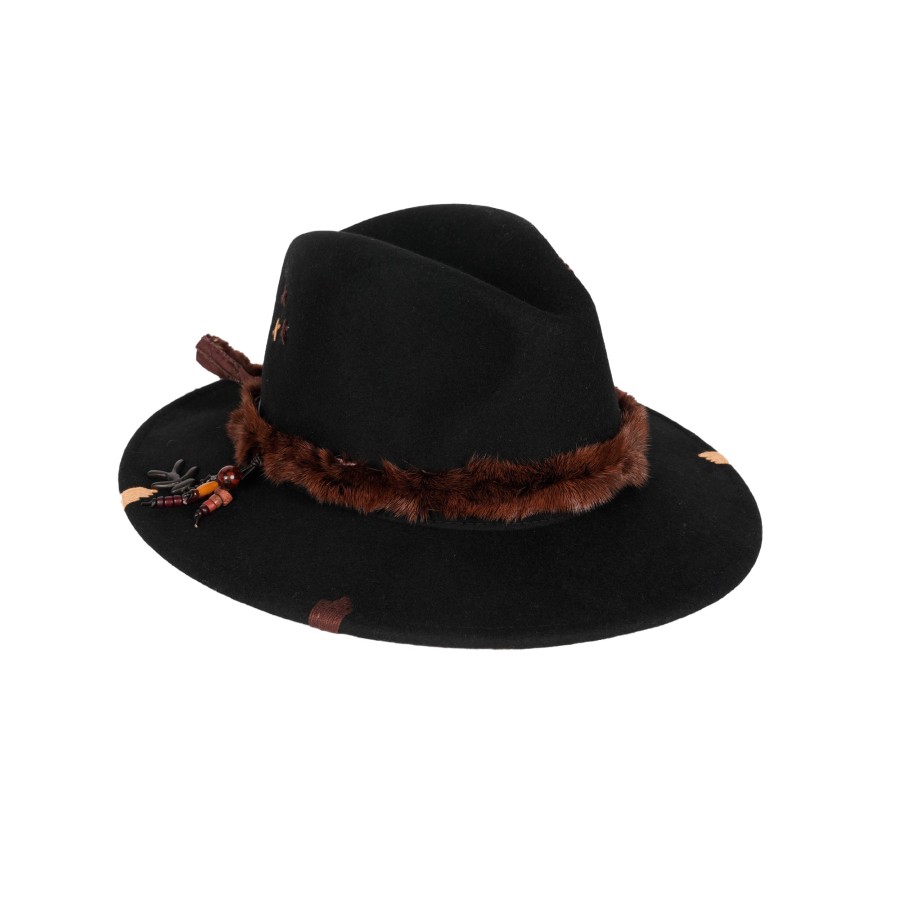 Hot HENRY BEGUELIN Fur Hat Wool Black