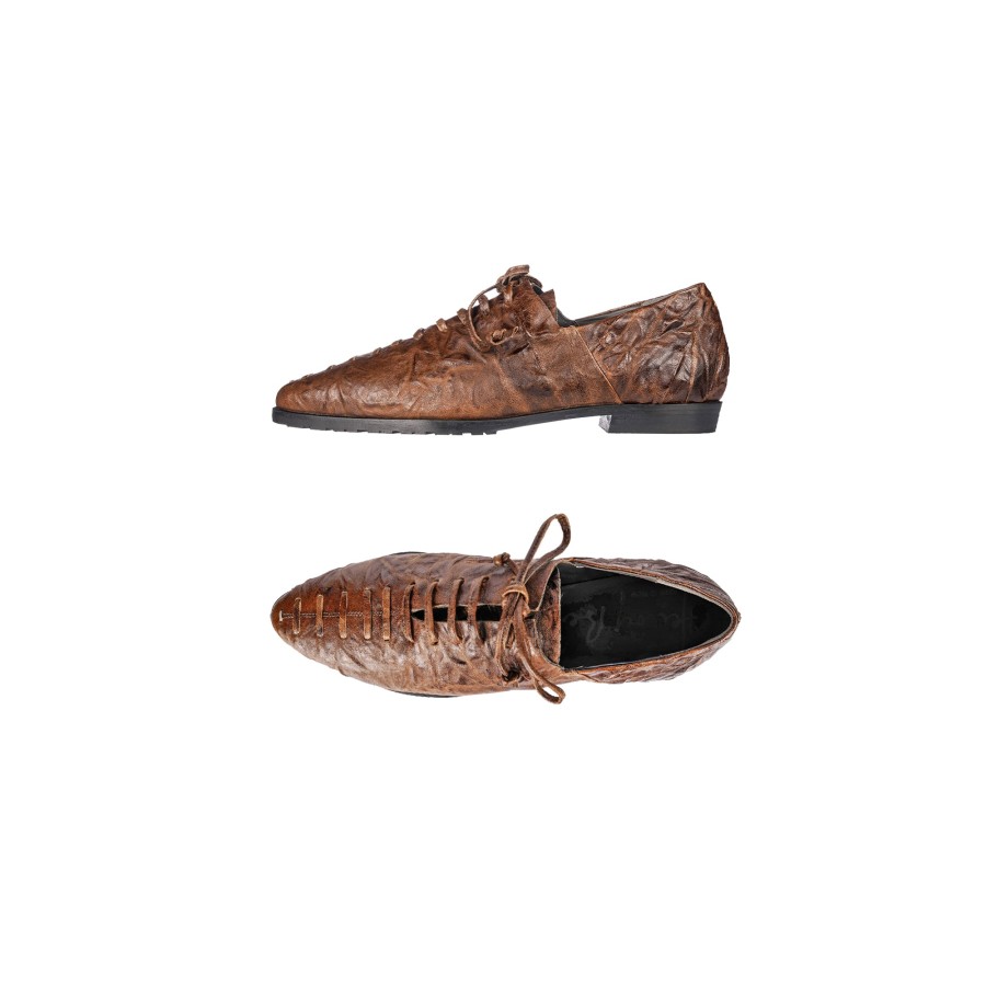 Wholesale HENRY BEGUELIN Lace-Up Loafer Stropicciato Brown