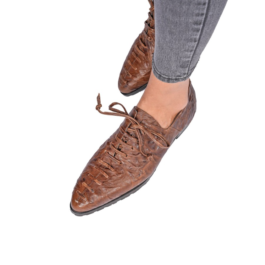 Wholesale HENRY BEGUELIN Lace-Up Loafer Stropicciato Brown