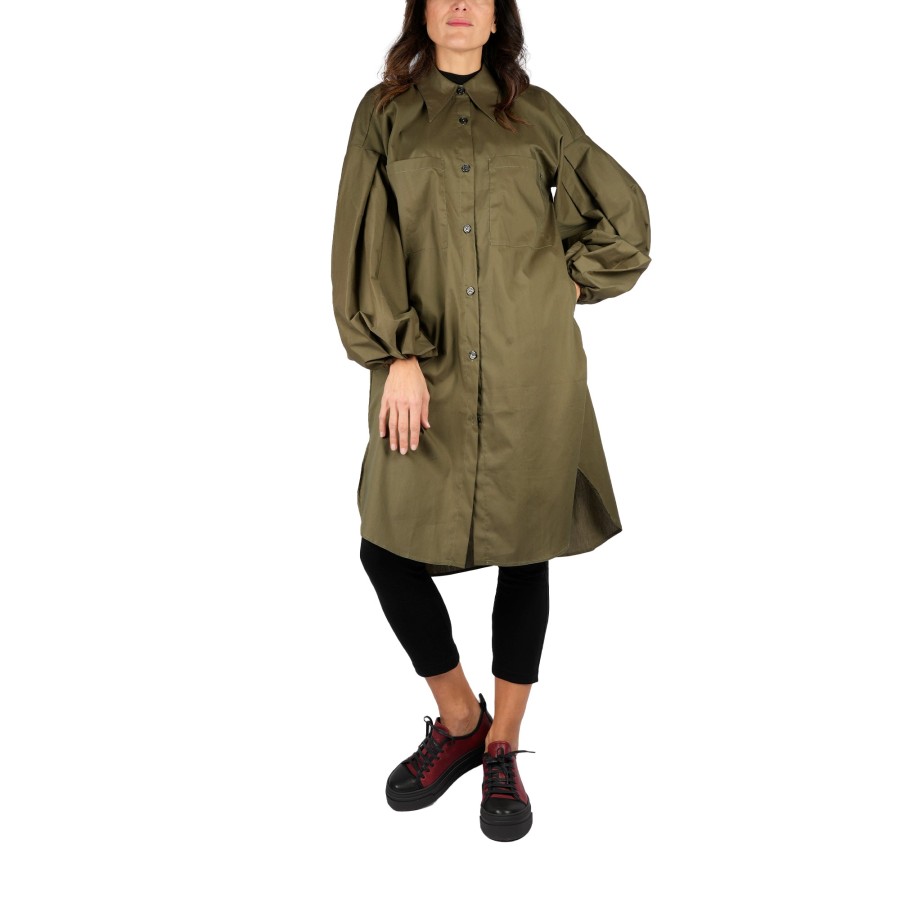 Clearance HENRY BEGUELIN Cottone Dress Olive Green