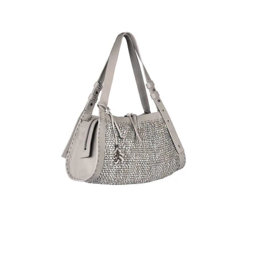 New HENRY BEGUELIN Boa Bauletto M Intreccio Madreperla Light Grey