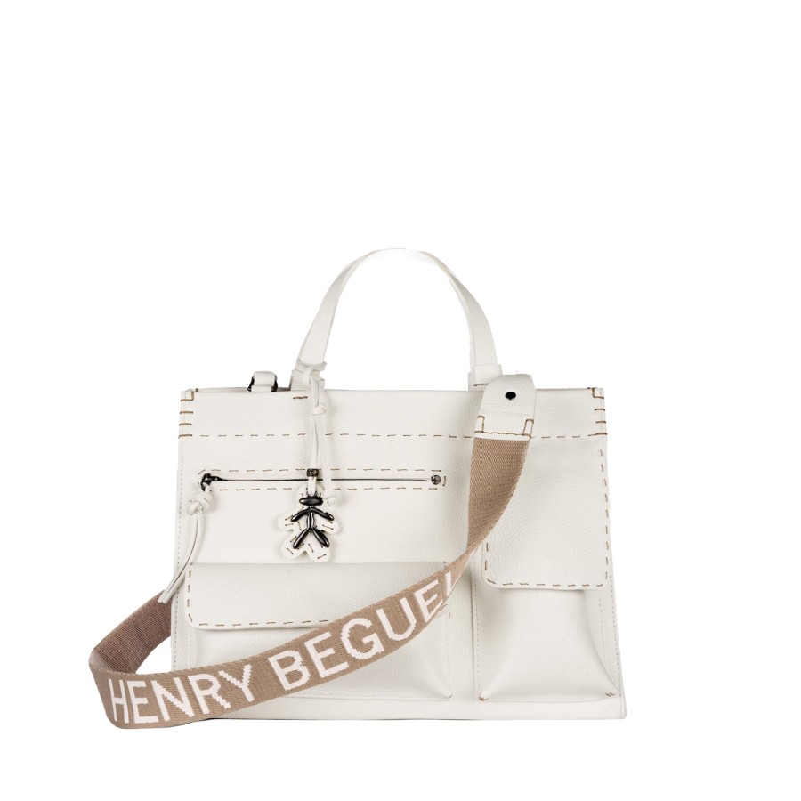 New HENRY BEGUELIN Shopping Pocket M Muflone White