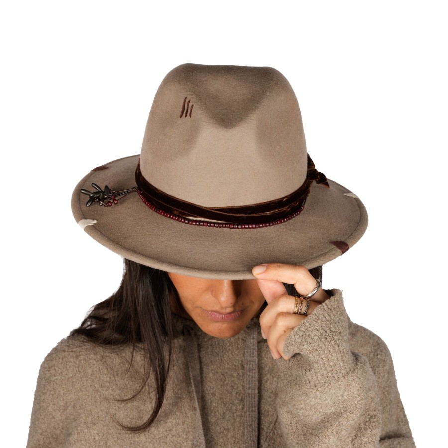 Wholesale HENRY BEGUELIN Velvet Hat Wool Beige