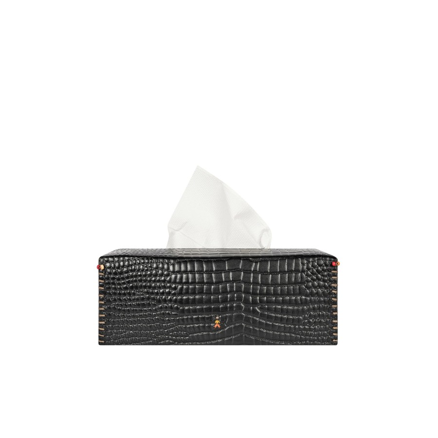 Online HENRY BEGUELIN Kleenex Box Printed Crocodile Black