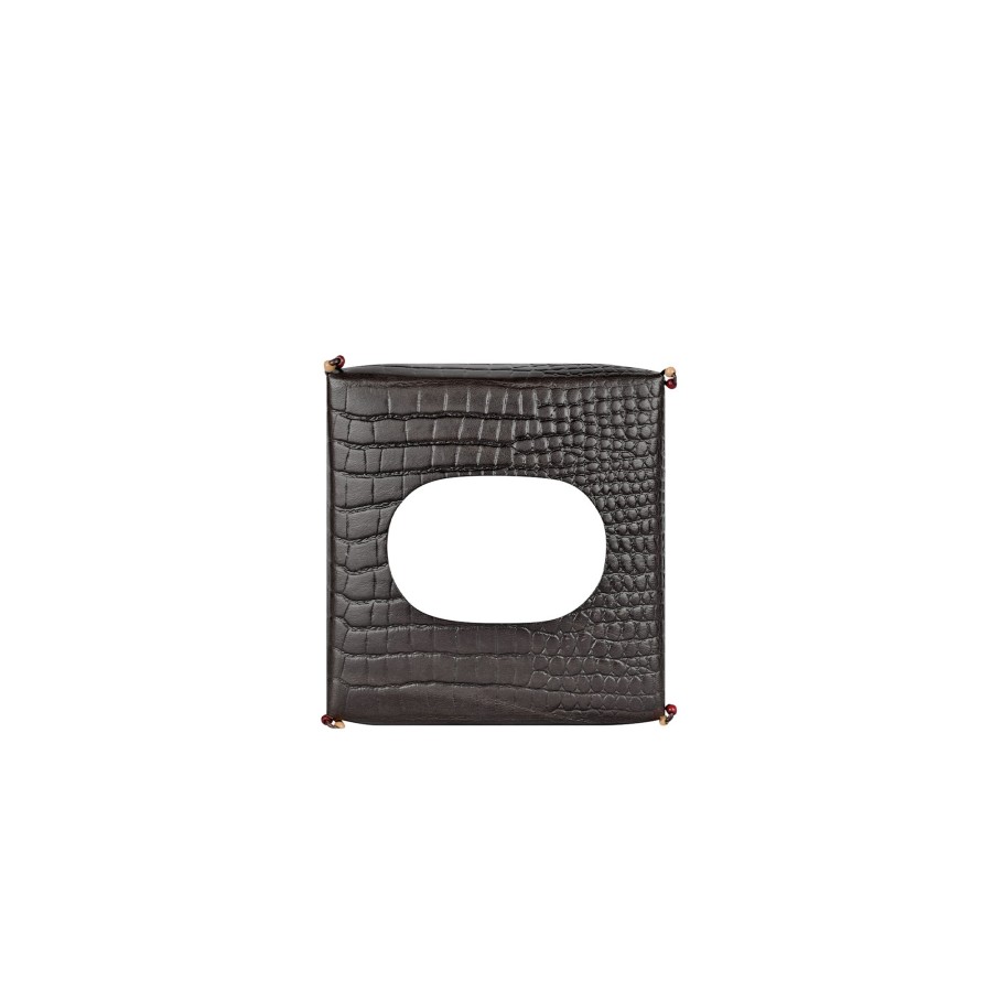 Best HENRY BEGUELIN Kleenex Box Square Croco Black