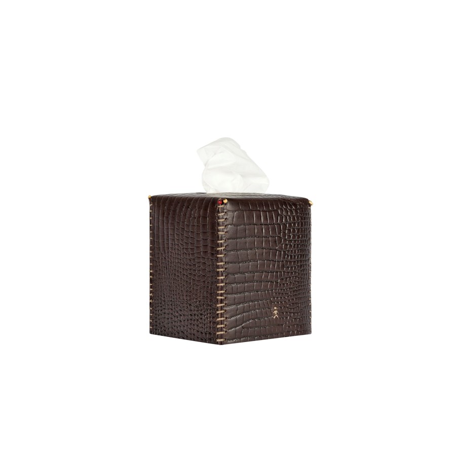 Online HENRY BEGUELIN Kleenex Box Square Croco Ebano