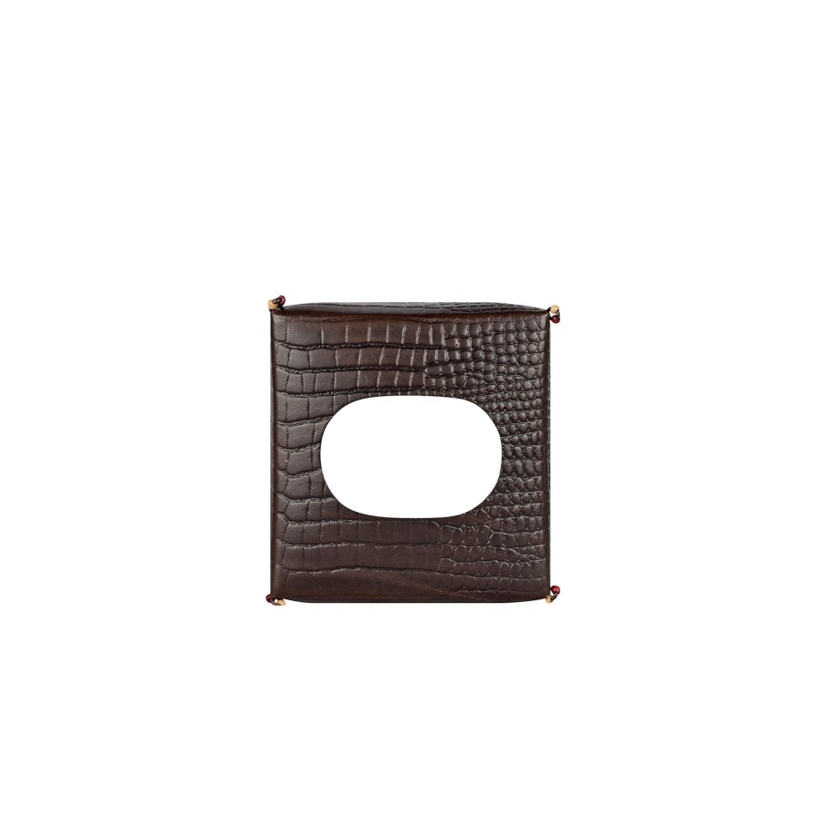 Online HENRY BEGUELIN Kleenex Box Square Croco Ebano