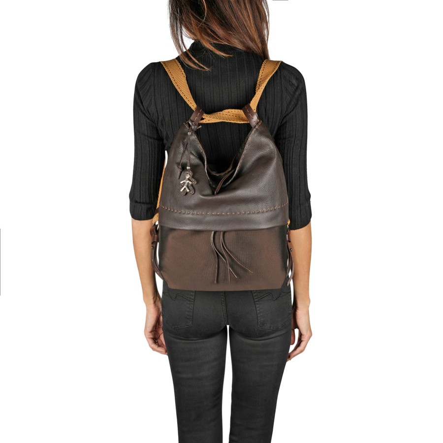 Wholesale HENRY BEGUELIN Lara Backpack L Infiletta Dark Brown